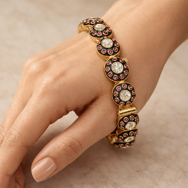 Floral Royale Kundan Statement Bangles