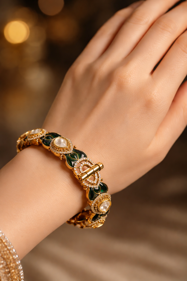 Emerald Regal Victorian Statement Bangles