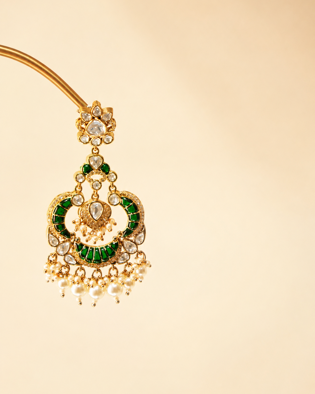 Green Victorian Statement Earring