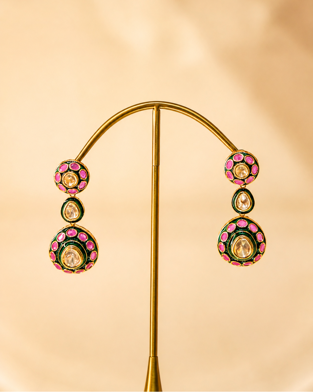 Pink Gold Drop Earring