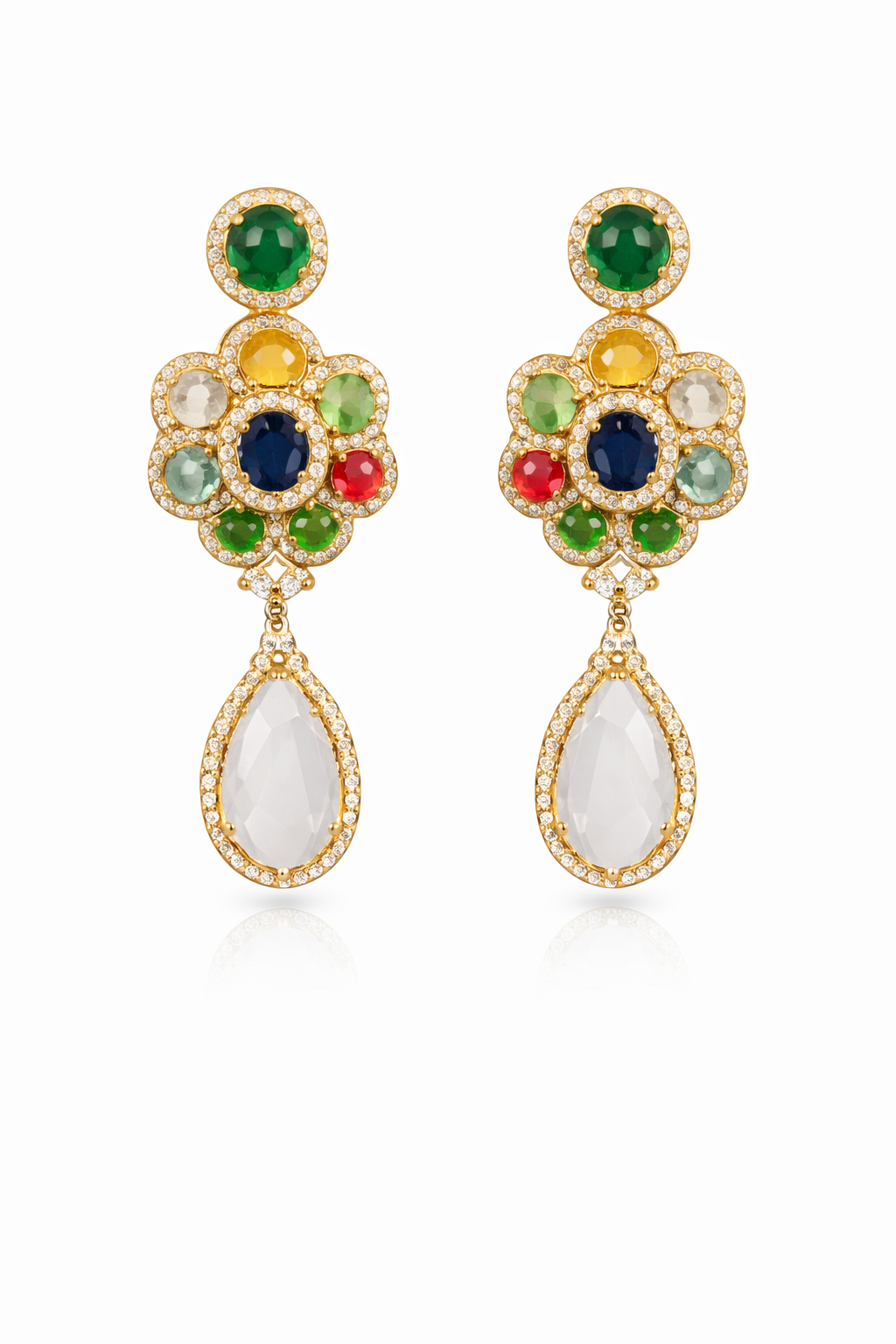 Traditional inspired floral drop earrings