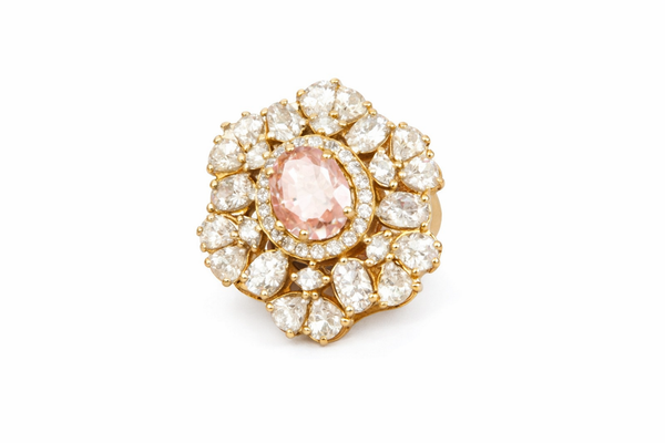 Classic floral gemstone statement ring