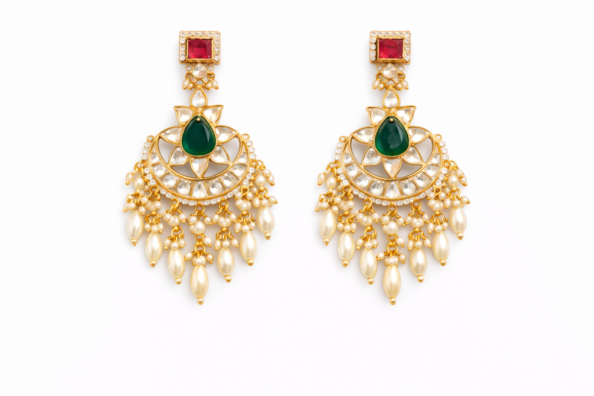 Emerald Royale Kundan Bridal Jewellery Set