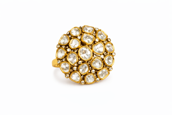 Classic kundan dome style ring