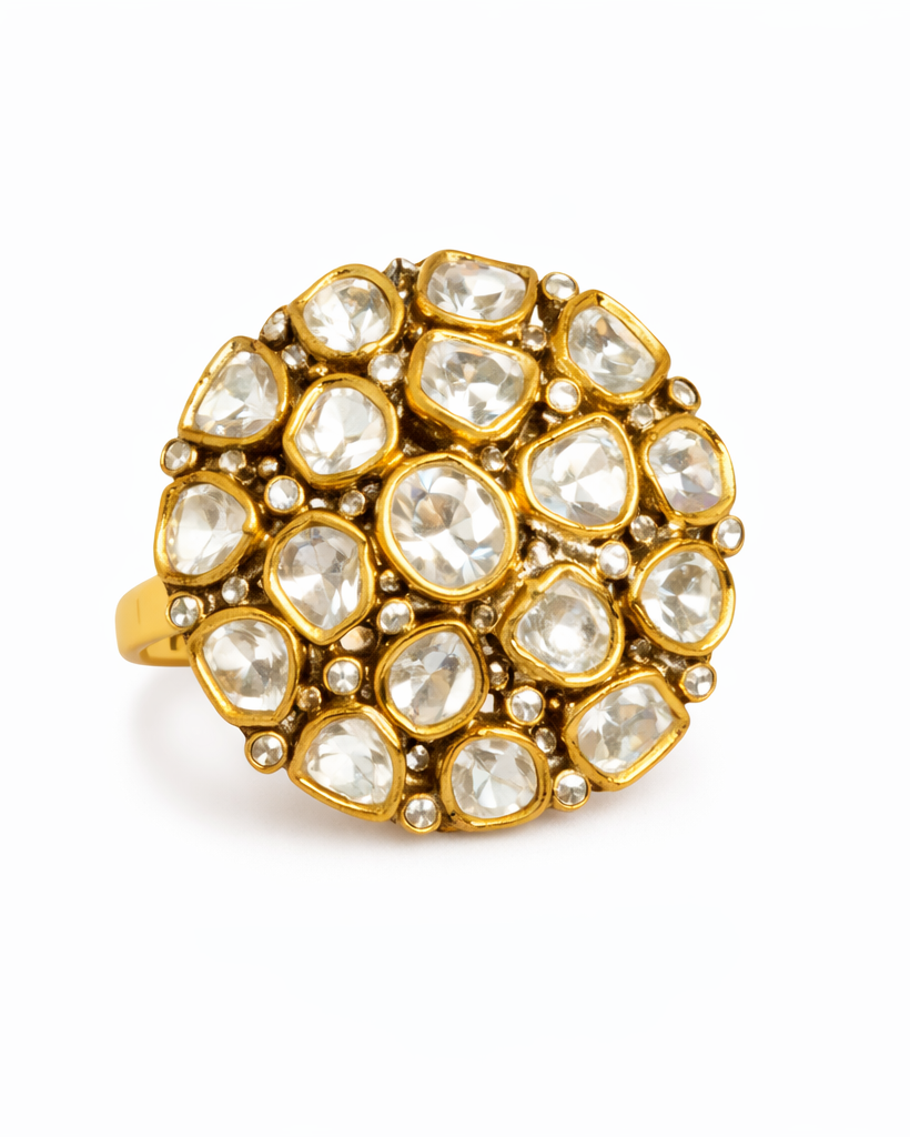 Classic kundan dome style ring