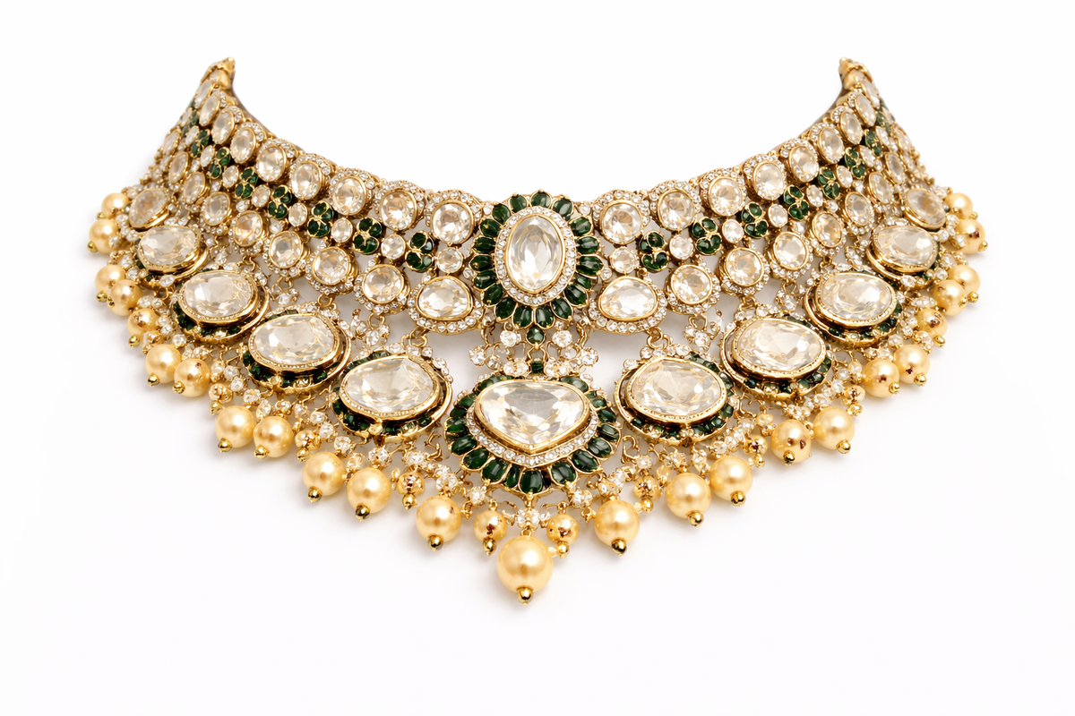 Emerald Heirloom Victorian Bridal Set