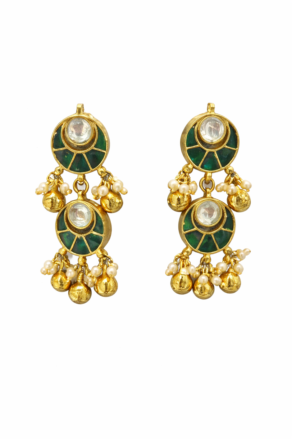 Heritage temple motif designer neckpiece with earrings