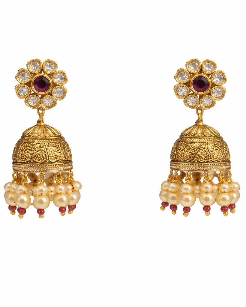 Pearl Cascade Kundan necklace Set