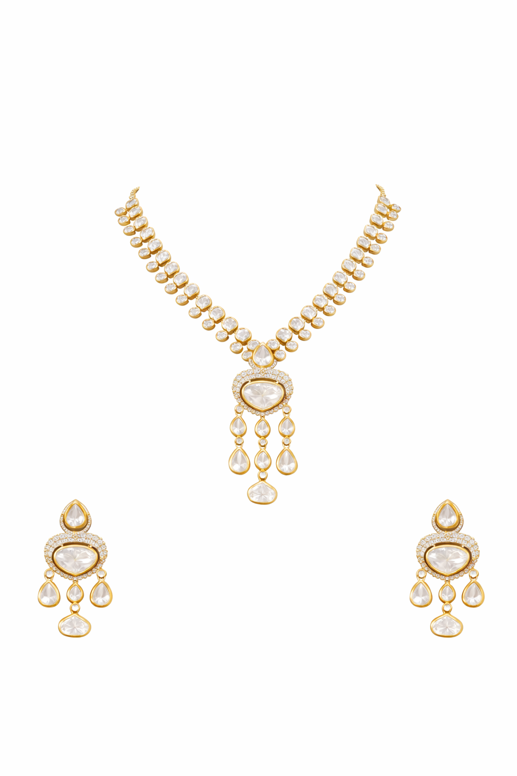 Classic Teardrop Moissanite Bridal Jewellery Set