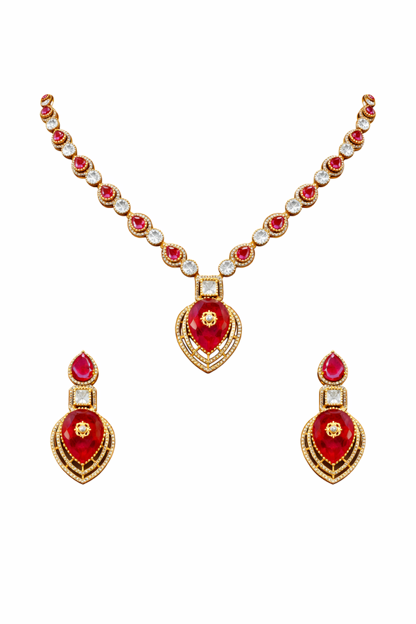 Royal Red Victorian Statement Jewellery Set