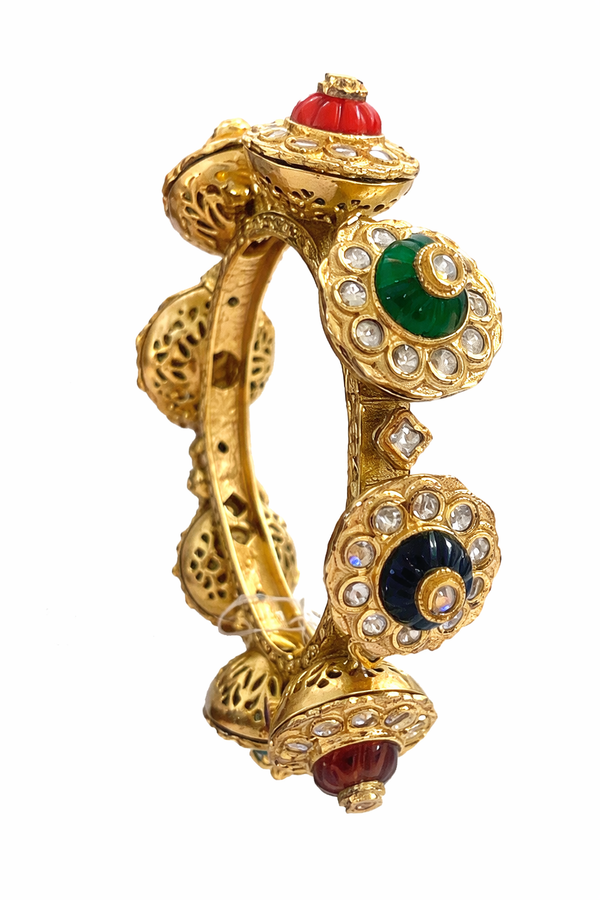 Navratna Royale Polki Statement Bangle