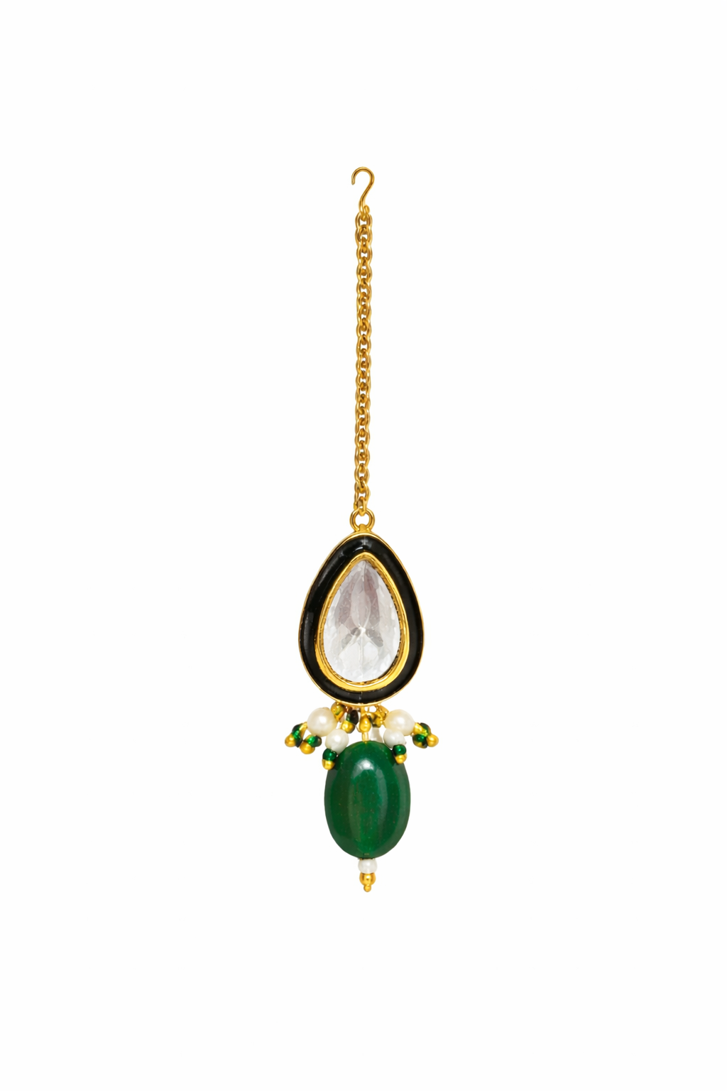 Emerald Cascade Kundan Bridal Jewellery Set