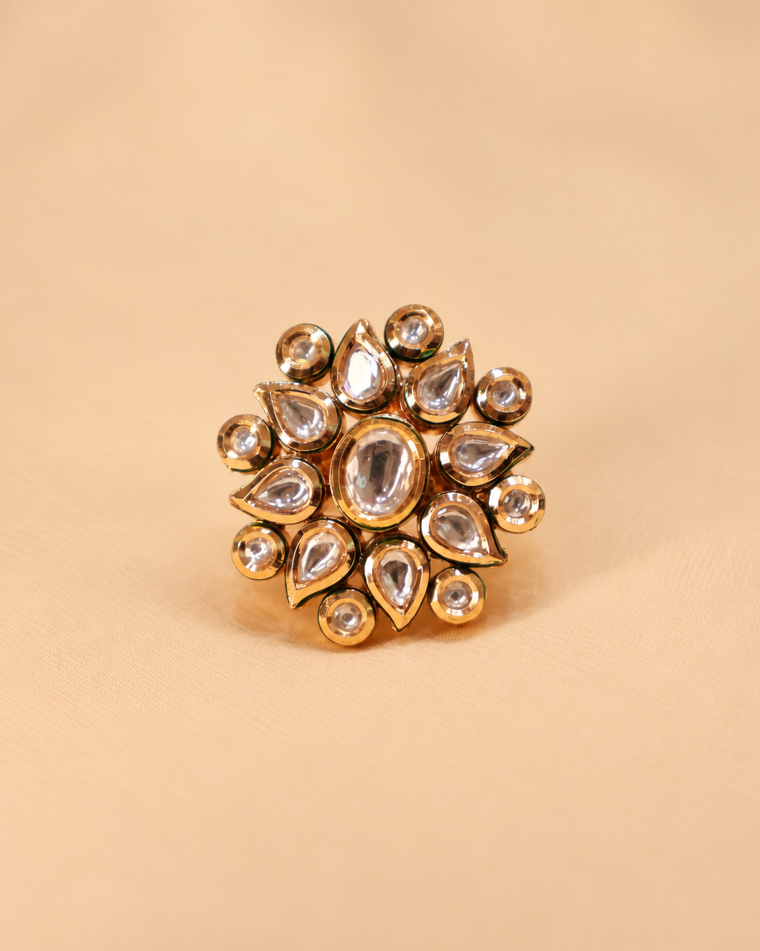 Antique Gold Floral Statement Ring