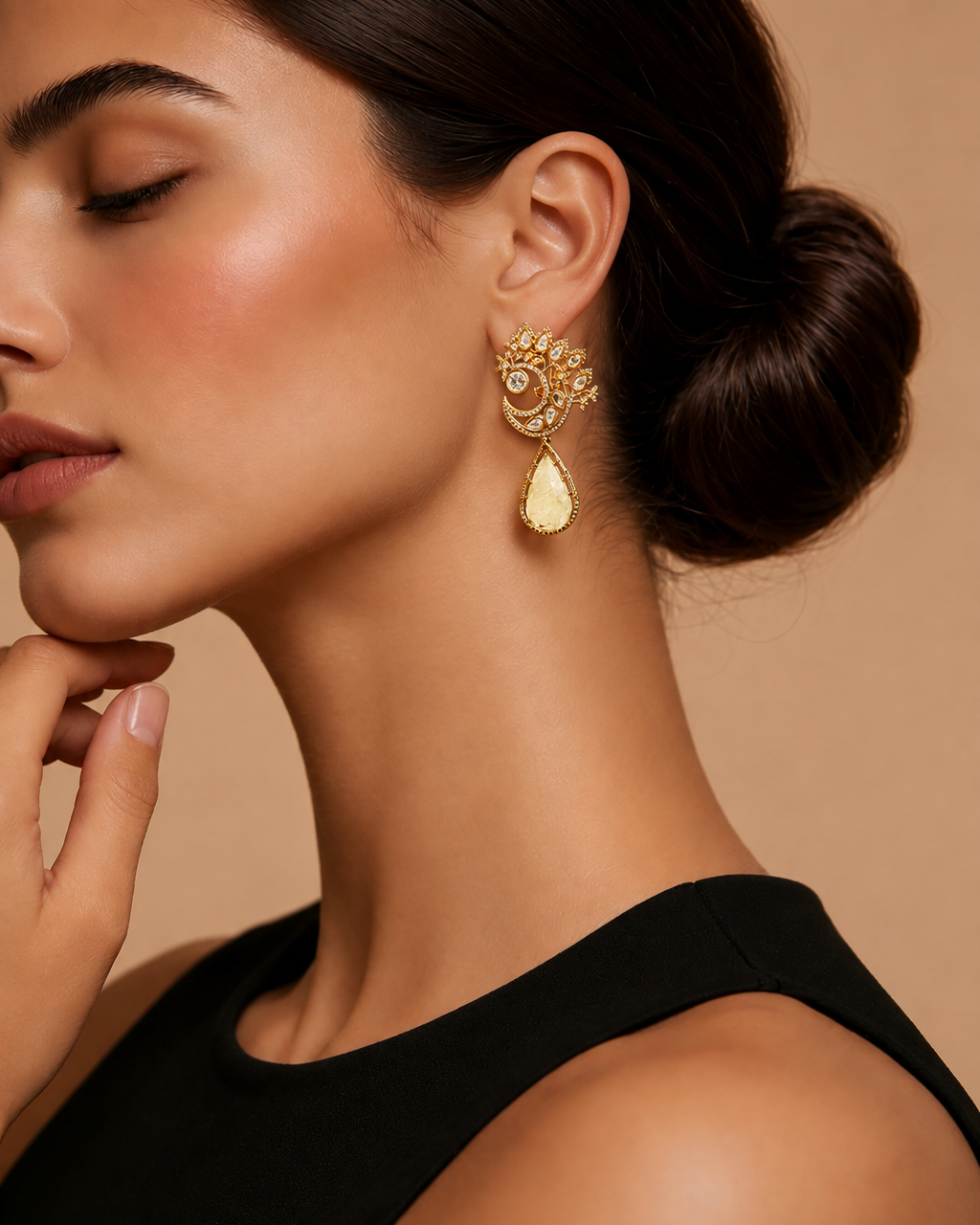 Yellow Antique Gold Drop