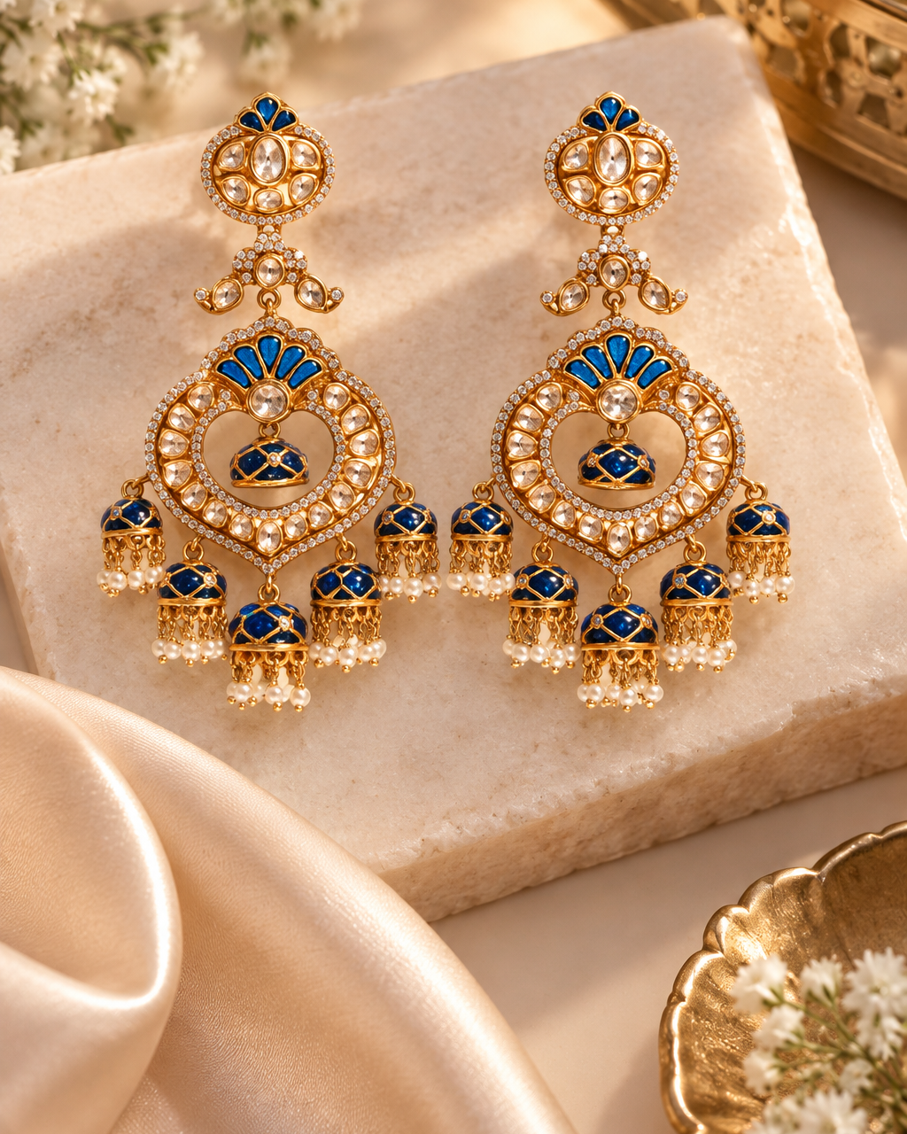 Victorian Heart Chandbali Earrings