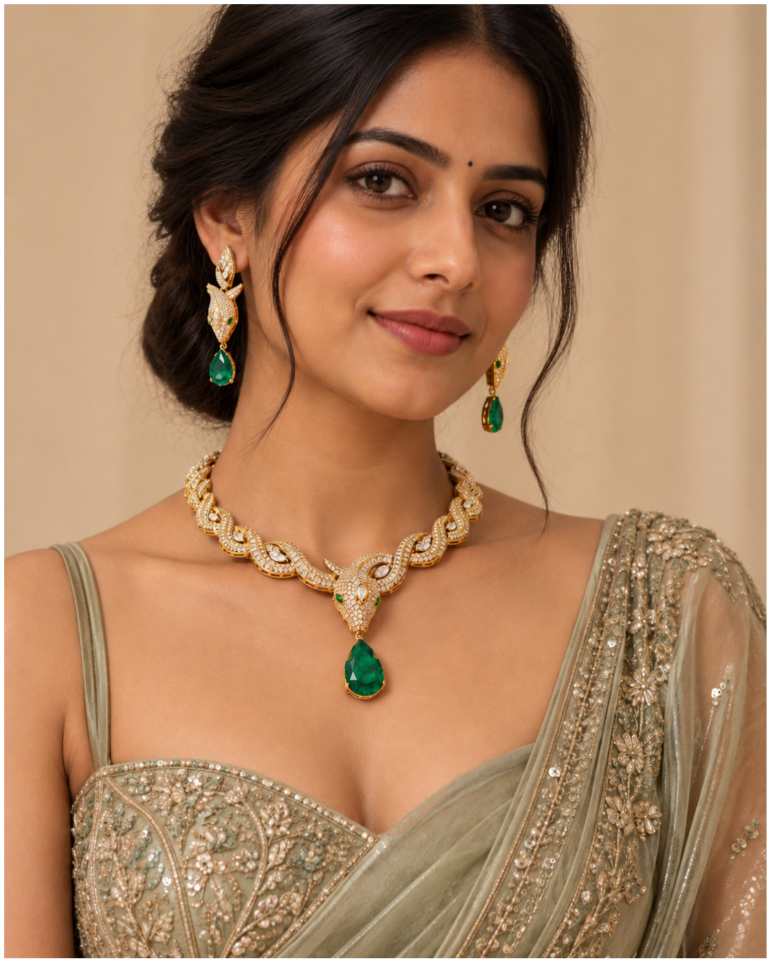 Sabyasachi-Inspired Gilded Ibex Necklace Set