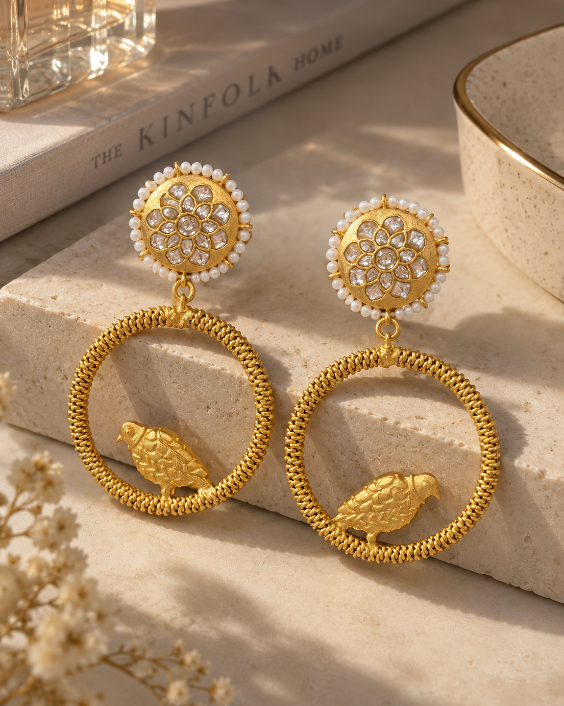 Antique Gold American Diamond Hoop
