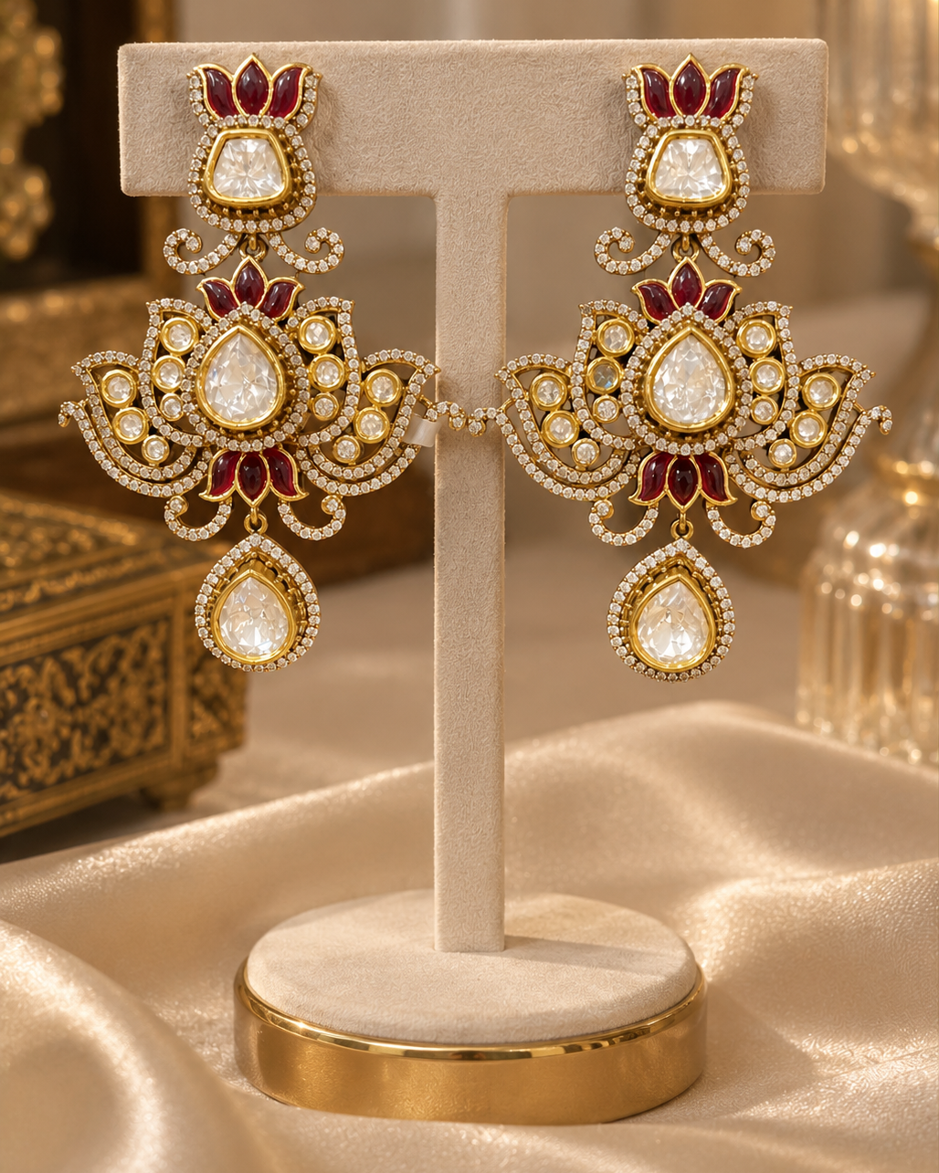 Pink Antique Gold Victorian Drop