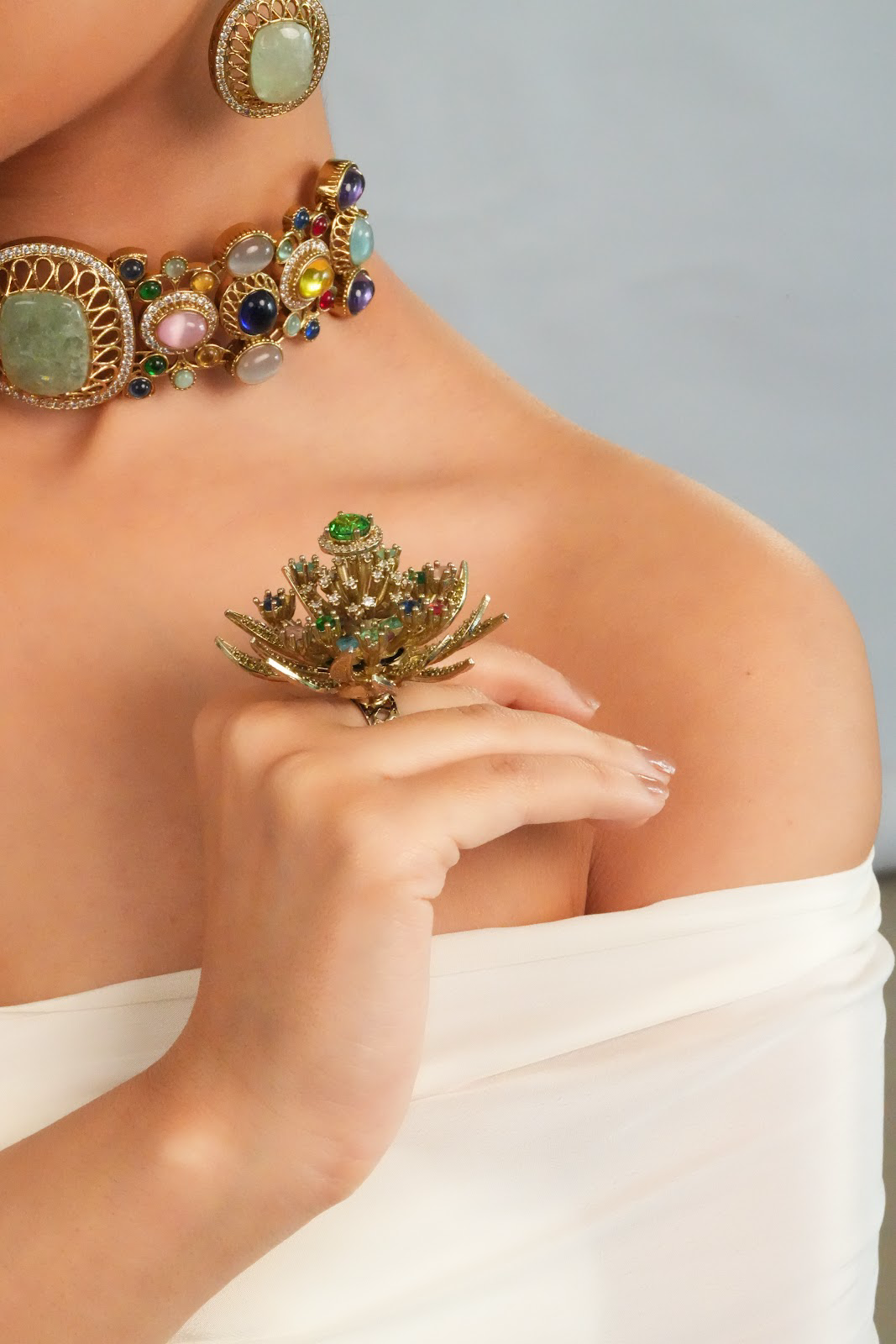Bold designer textured statement ring