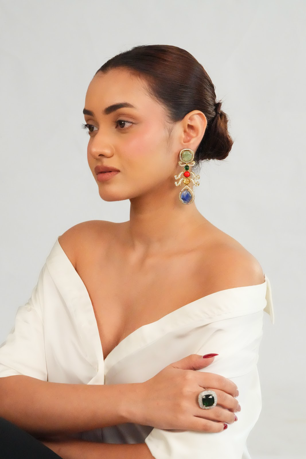 Traditional inspired floral drop earrings