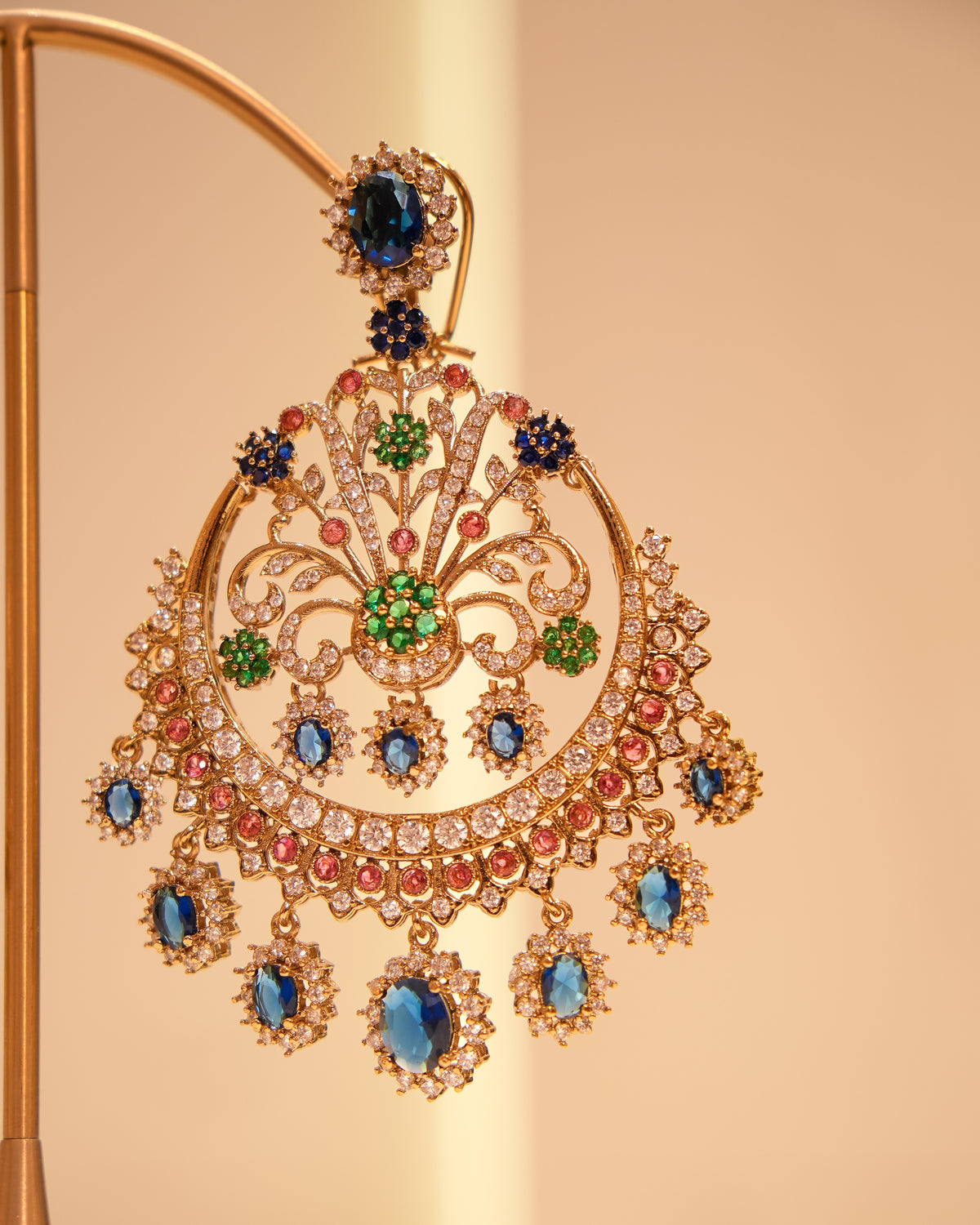 Sabyasachi-Inspired Sapphire Chandbali Earrings