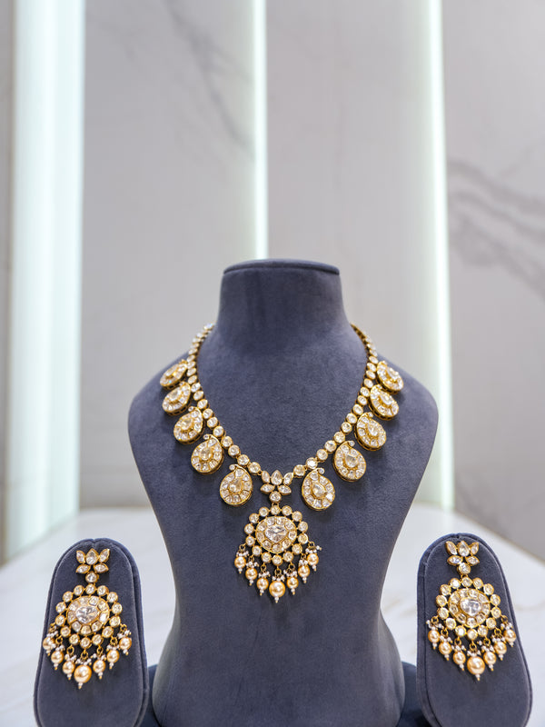 Heritage Pearl Drop Moissanite Necklace Set