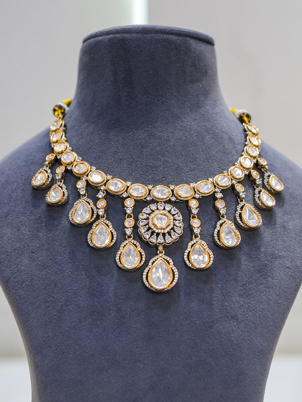 Classic Polki Drop Necklace Set