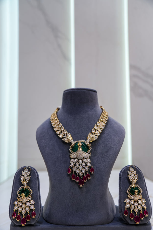 Royal Peacock Victorian Necklace Set