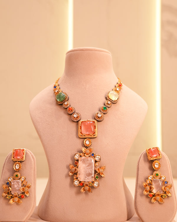 Sabyasachi-Inspired Multi-Gemstone Necklace Set