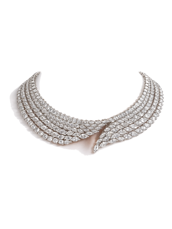 Luxury crystal AD collar necklace with earrings