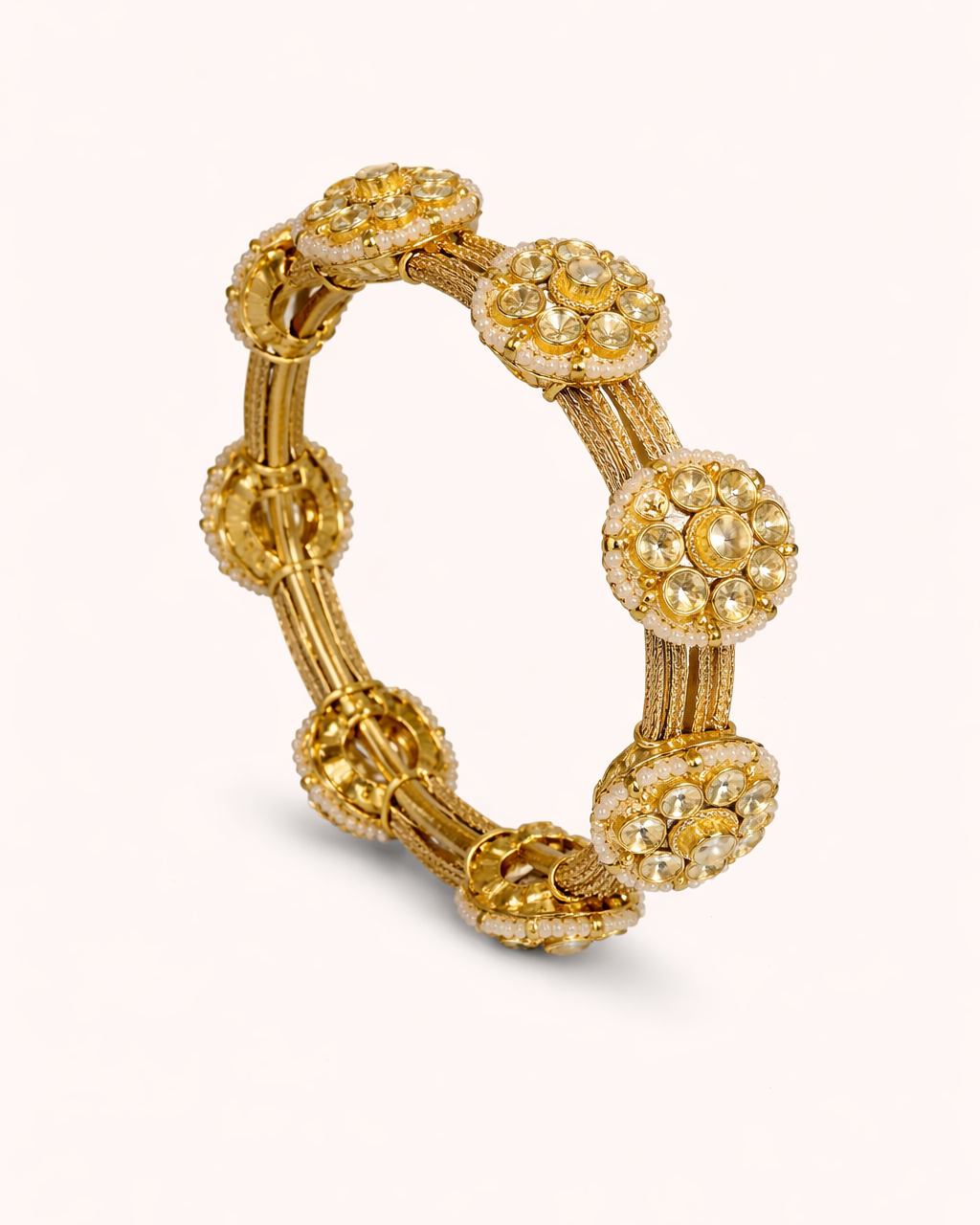 Royal Bloom Polki Statement Bangle