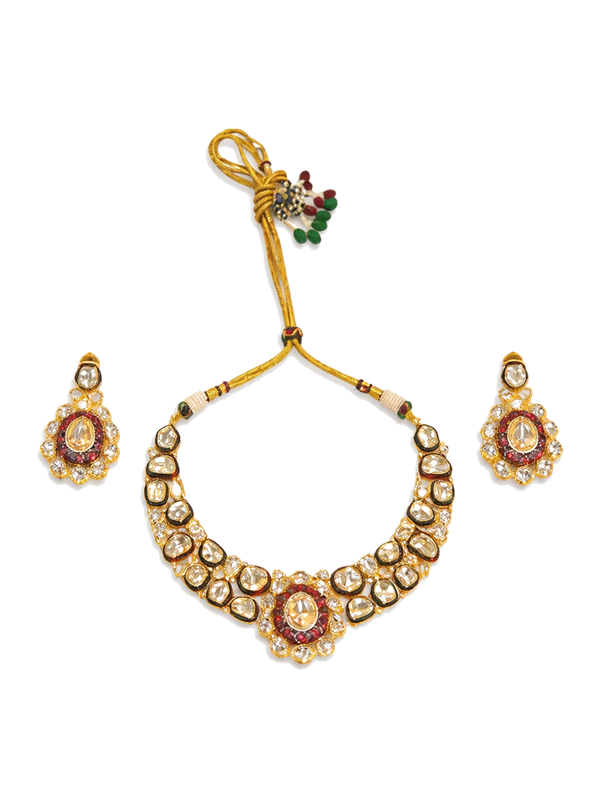 Heritage kundan choker set with dori closure