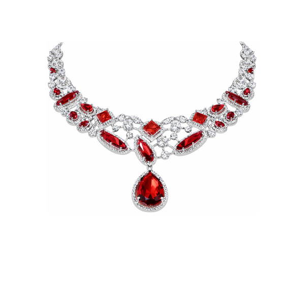 Ruby Royale American Diamond Bridal Set